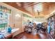Home office with wood ceilings and large windows at 331 Lewis Rd, Lithia, FL 33547