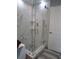 Spacious shower with marble walls and hexagonal floor tiles at 777 N Ashley Dr # 1103, Tampa, FL 33602