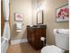 Bathroom with a shower/tub combo and dark wood vanity at 11623 Innfields Dr, Odessa, FL 33556
