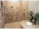 Large walk-in shower with multiple shower heads at 11623 Innfields Dr, Odessa, FL 33556