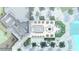 Top-down view of the pool deck with bar and lounge seating at 11217 Livewell Ct, Venice, FL 34293
