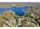 Aerial view showcasing the home's waterfront location and surrounding properties at 806 Taray De Avila, Tampa, FL 33613