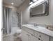 Modern bathroom with a herringbone tile shower at 903 Heritage Groves Dr, Brandon, FL 33510
