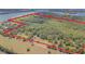 Expansive aerial view highlighting the property's boundaries and surrounding natural landscape at 8529 Kenton Rd, Wesley Chapel, FL 33545
