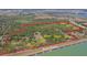 Aerial view highlighting the property's location and surrounding landscape features at 8529 Kenton Rd, Wesley Chapel, FL 33545