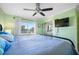Bedroom with king-size bed and ocean view at 8251 Brent St # 912, Port Richey, FL 34668