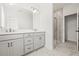 Spa-like bathroom with double vanity and a walk-in shower at 2031 Wild Heron Ct, Valrico, FL 33596