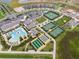 Aerial view of community amenities including pool, tennis courts, and green spaces at 31396 Cabana Rye Ave, San Antonio, FL 33576