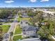 Aerial view of two new construction homes with gray roofs and white siding, located in a residential neighborhood at 1321 W Arch St, Tampa, FL 33607