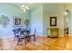 Charming breakfast nook with a glass-top table and four chairs at 2409 Heather Manor Ln, Lutz, FL 33549