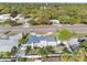 Aerial view of single-Gathering home with large yard and two-car driveway at 1215 S Keene Rd, Clearwater, FL 33756