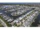 Aerial view of a large waterfront community with many houses at 406 Islebay Dr, Apollo Beach, FL 33572