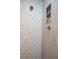 Detailed shower with mosaic style tile and a built-in shower caddy at 213 W Giddens Ave, Tampa, FL 33603