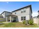 Private backyard with grassy area and covered patio at 9358 Rally Spring Loop, Wesley Chapel, FL 33545