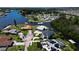 Aerial view of neighborhood, highlighting property's waterfront location at 821 White Heron Blvd, Ruskin, FL 33570