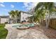 Stunning backyard with a pool, spa, deck, lush landscaping, and patio at 5002 W Homer Ave, Tampa, FL 33629
