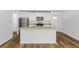 Modern kitchen with white cabinets, granite island, and stainless steel appliances at 4600 Kempson Ln, Port Charlotte, FL 33981
