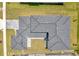 Top-down view of a modern house showcasing its layout and gray roof at 32298 Wetland Bird Vw, San Antonio, FL 33576