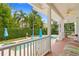 Covered patio overlooking a private pool and lush backyard at 814 S Bayside Dr, Tampa, FL 33609