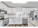 Newly renovated kitchen with white cabinets and granite countertops at 1508 Fort Duquesna Dr, Sun City Center, FL 33573