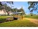 Charming bridge connecting the neighborhood to greenspace at 5316 Comanche St, Zephyrhills, FL 33542