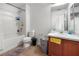Clean bathroom with tub, toilet and vanity at 17539 Balmaha Dr, Land O Lakes, FL 34638