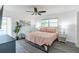 Bedroom with king-size bed and view of the pool at 7608 20Th Nw Ave, Bradenton, FL 34209