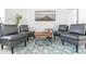 Cozy sitting area with gray leather chairs and a wood coffee table at 7608 20Th Nw Ave, Bradenton, FL 34209