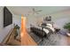 Well-appointed bedroom featuring a comfortable bed, hardwood floors, and a view to the walk-in closet at 2620 Locksley St # 261, Sun City Center, FL 33573