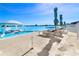 AquaBanas floating platform with a shaded seating area at 8065 Rolling Shell Trl, Wesley Chapel, FL 33545