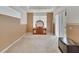 Primary bedroom with carpet, large window and ceiling fan at 12902 Cattail Shore Ln, Riverview, FL 33579
