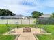 Backyard patio featuring a fire pit and chairs, ideal for cozy outdoor gatherings and relaxation at 28330 Openfield Loop, Wesley Chapel, FL 33543