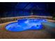 Relaxing, illuminated pool with a waterfall feature at 3831 Evergreen Oaks Dr, Lutz, FL 33558