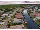 Stunning aerial view of waterfront homes with private docks and beautiful landscaping along a serene canal at 5510 E Longboat Blvd, Tampa, FL 33615