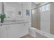 Clean bathroom with a modern vanity and large shower at 15908 Castle Park Ter, Lakewood Ranch, FL 34202