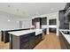 Modern kitchen with farmhouse sink and dark cabinetry at 8327 Golden Beach Court, Parrish, FL 34219