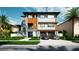 Two-story contemporary home with two-car garage and manicured lawn at 6018 Kipps Colony E Dr, Gulfport, FL 33707
