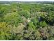 Aerial view of the property surrounded by mature trees, offering privacy and a tranquil natural setting at 16445 Sweetwater Rd, Dade City, FL 33523