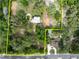 Aerial view of property showing lot size and existing home at 7813 Valrie Ln, Riverview, FL 33569