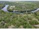 Aerial view of a land lot near a river at 7813 Valrie Ln, Riverview, FL 33569