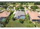 A home with a screened-in pool surrounded by lush landscaping in a golf community at 33724 Americana Ave, Dade City, FL 33525