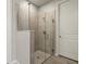 Walk-in shower with glass enclosure and tile surround at 6143 Timberdale Ave, Wesley Chapel, FL 33545