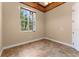 Bedroom featuring tile floors, decorative ceiling and view from the window at 614 Vintage Way, Brandon, FL 33511