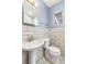 Updated bathroom with pedestal sink, toilet, and subway tile at 803 Bayshore Blvd, Tampa, FL 33606