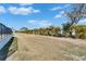 Spacious backyard with ample green space, bordered by lush palm trees, creating a serene and tropical outdoor environment at 6542 Simone Shores Cir, Apollo Beach, FL 33572