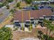 Aerial view of condo with private patio and screened enclosure at 1028 Apollo Beach Blvd # 27, Apollo Beach, FL 33572