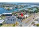 Aerial view showcasing condo's location near pool and waterway at 1028 Apollo Beach Blvd # 27, Apollo Beach, FL 33572