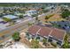 Aerial view highlighting condo location near pool and road at 1028 Apollo Beach Blvd # 27, Apollo Beach, FL 33572