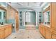 Bathroom with large soaking tub, double vanity and separate shower at 1227 Toscano Dr, Trinity, FL 34655