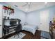 Bright bedroom with a double bed, desk, and ample storage at 1227 Toscano Dr, Trinity, FL 34655